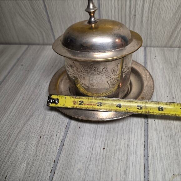 Vtg Handmade Engraved Silverplated Lided Trinket Box Iternational Silver Co - Picture 6 of 11